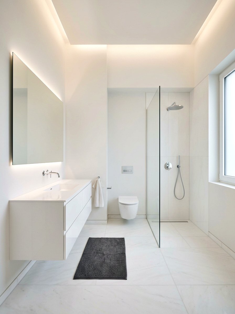 Pearl White Minimalist Bathroom - 30 pearl white bathroom ideas