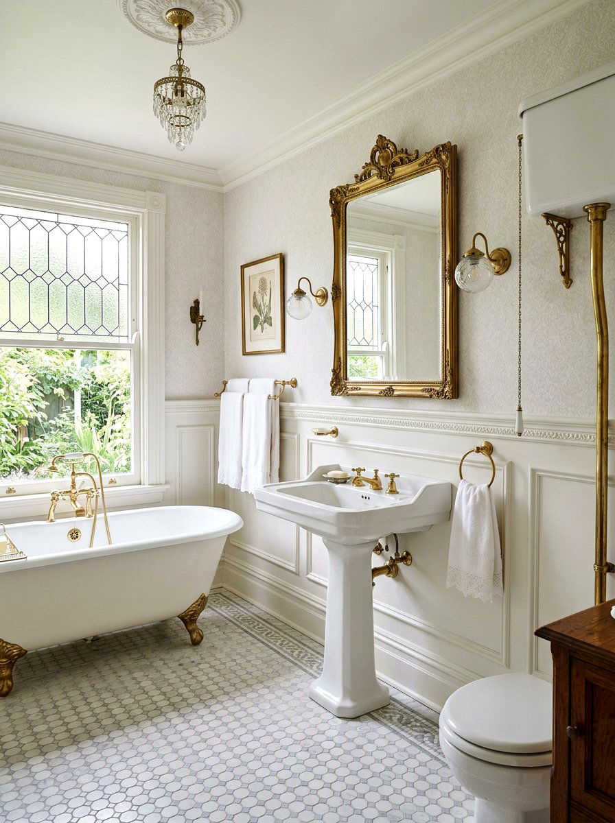 Pearl White Victorian Bathroom - 30 pearl white bathroom ideas