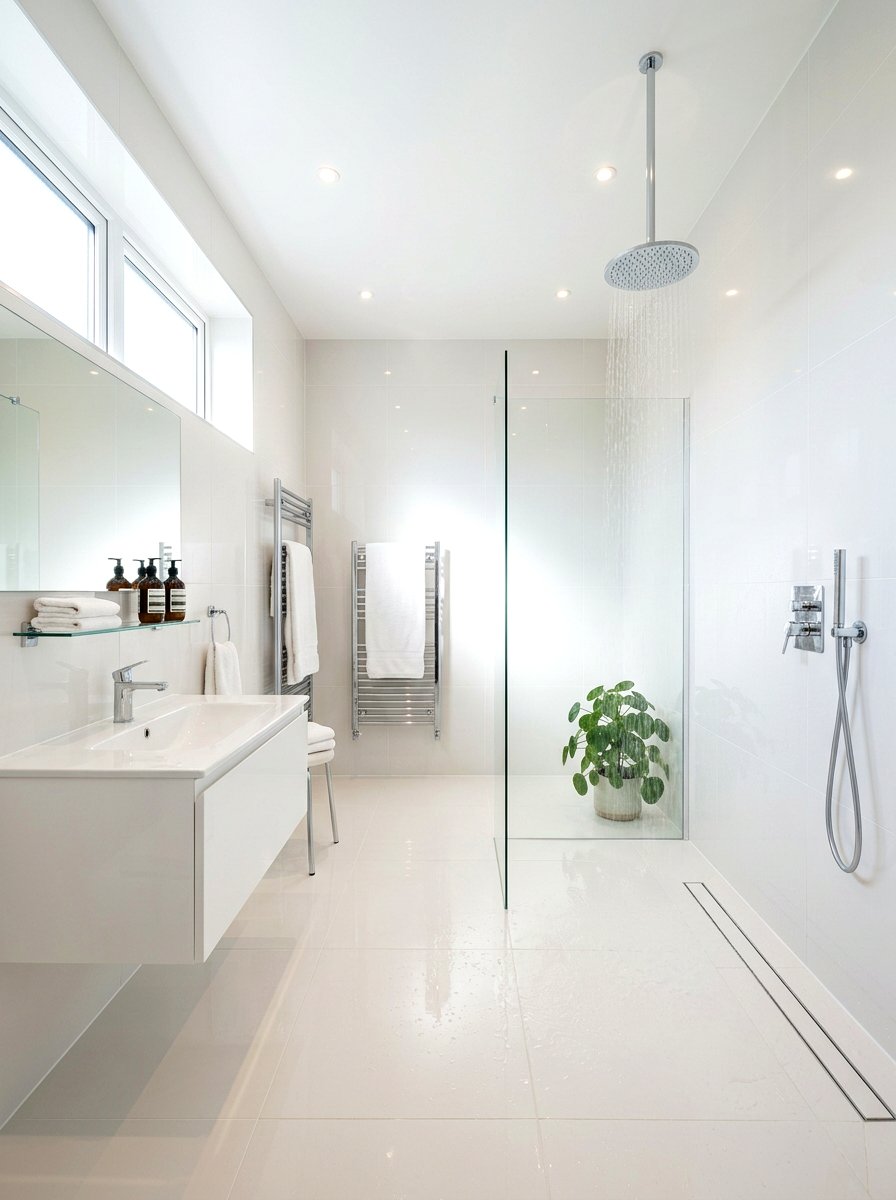 Pearl White Wet Room - 30 pearl white bathroom ideas