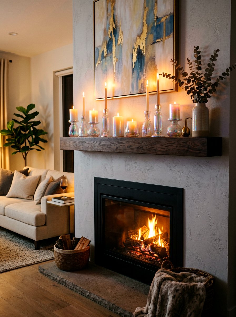 Pearlescent candle holder - 30 iridescent home decor ideas