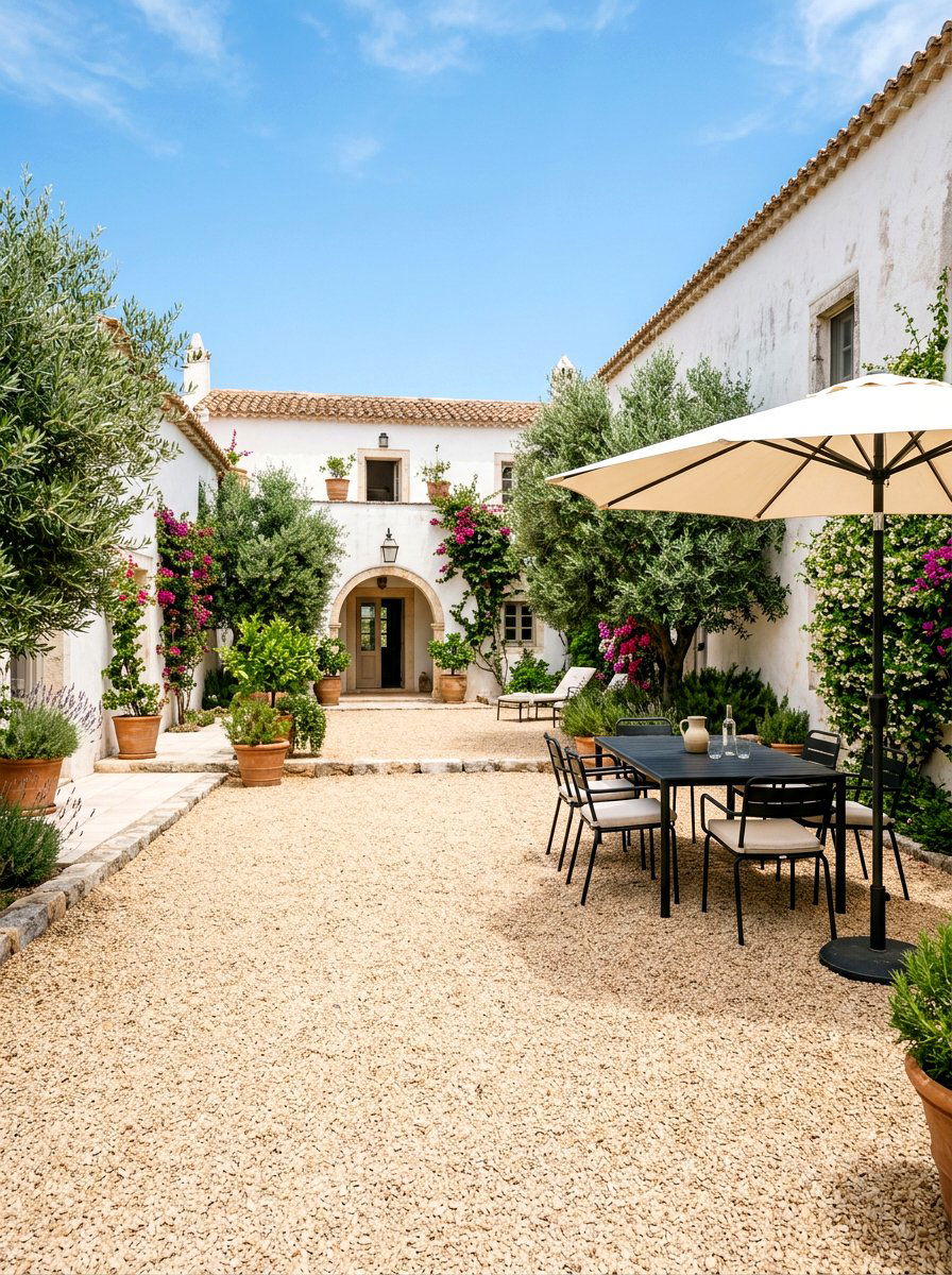 Pebble Courtyard - 30 pebble garden ideas