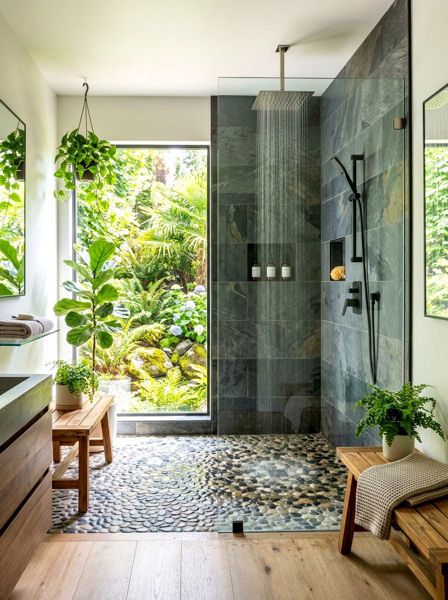 Pebble Floor Bathroom - 30 modern bathroom ideas