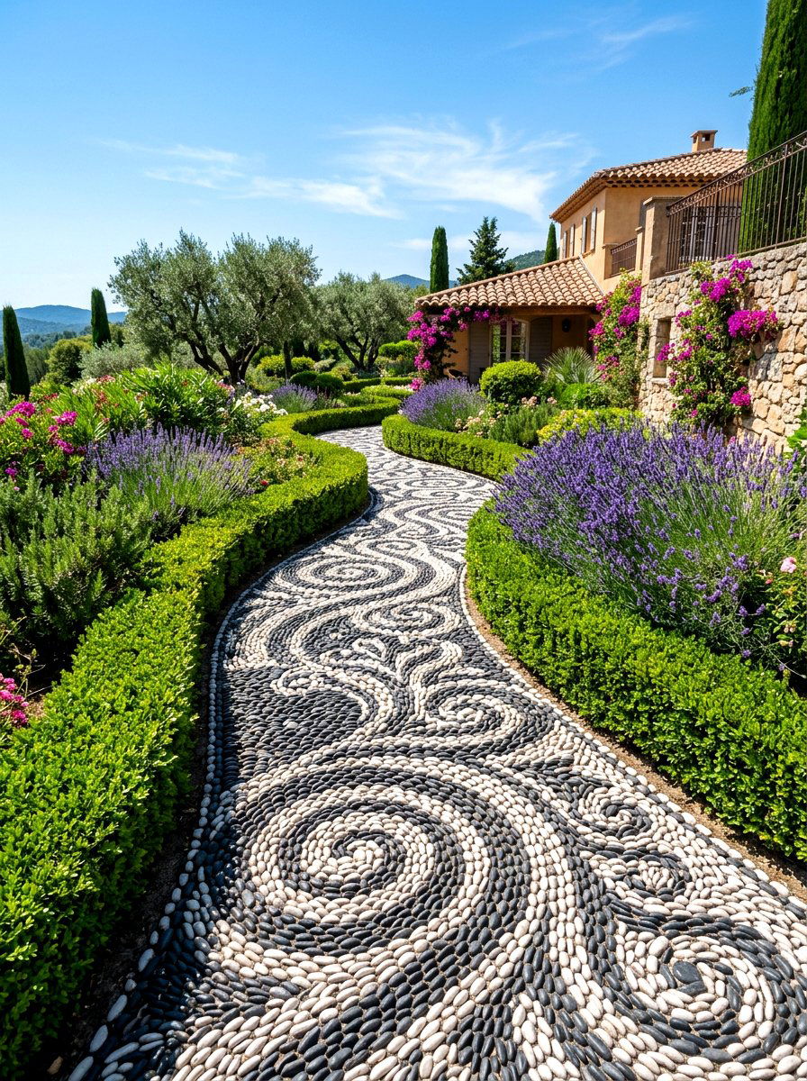 Pebble Mosaic Path - 30 stepping stone ideas