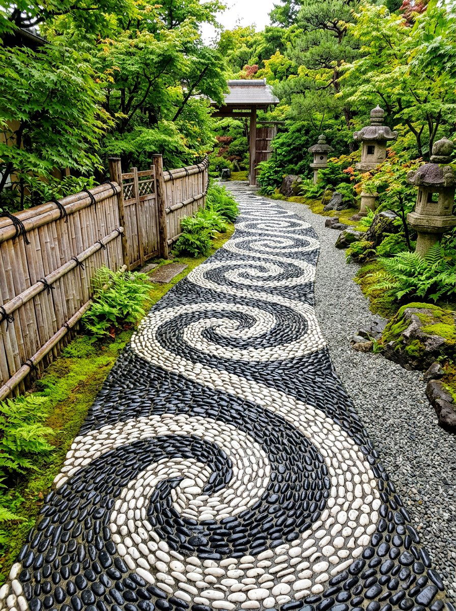 Pebble Path - 30 stone walkway ideas
