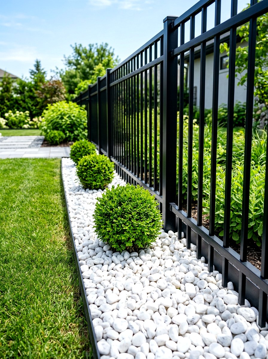 Pebble Stone Edging - 30 fence border ideas