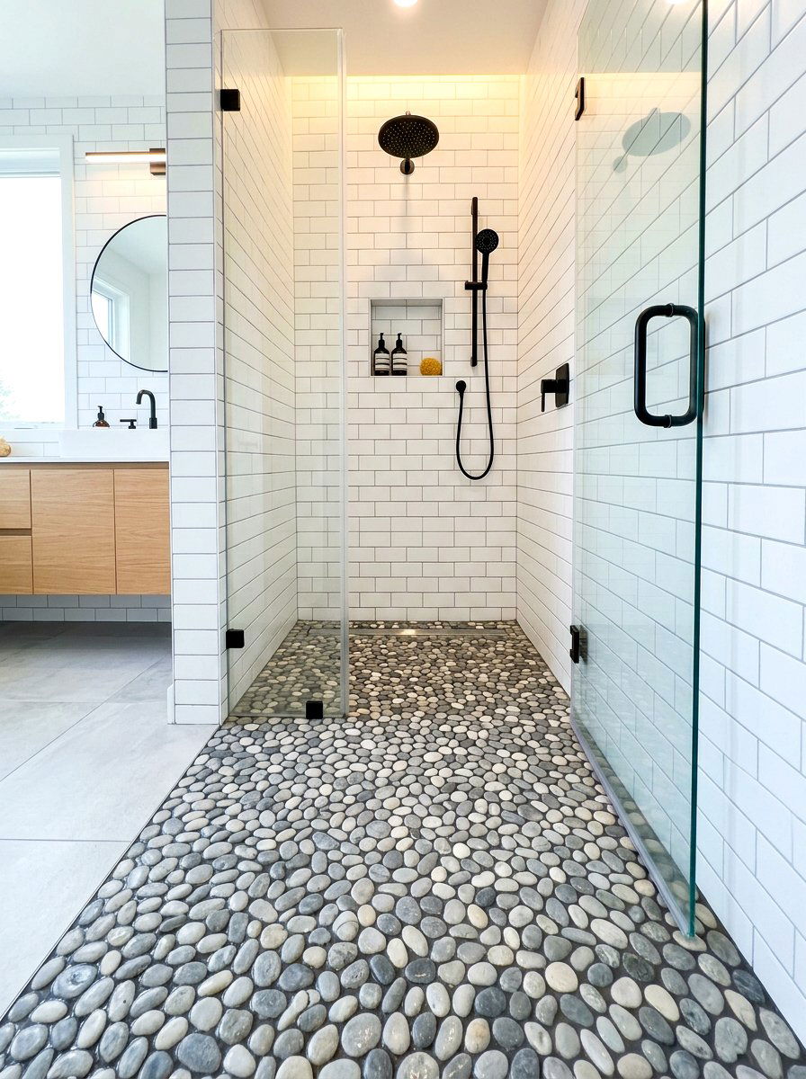 Pebble Tile Floor - 30 spa bathroom ideas