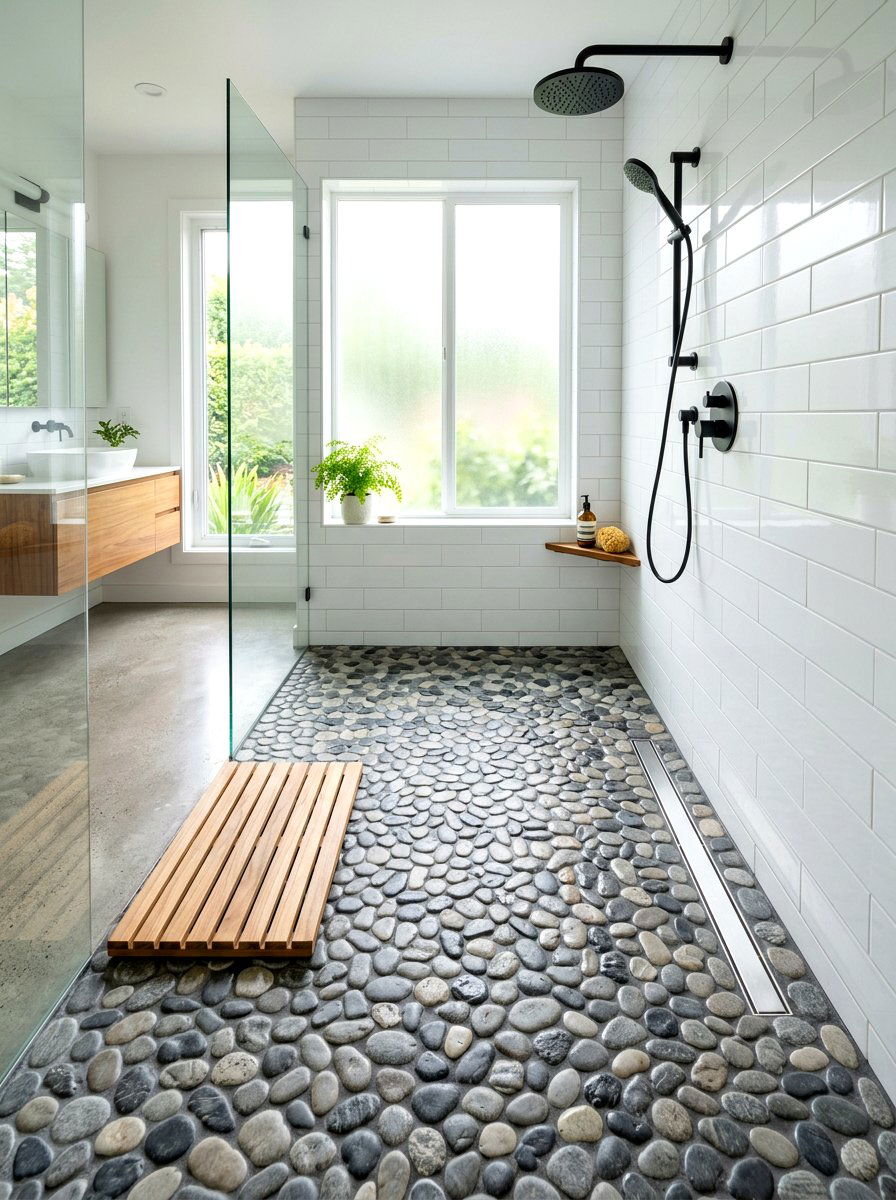 Pebble Tile Shower Floor - 30 shower tile pattern ideas