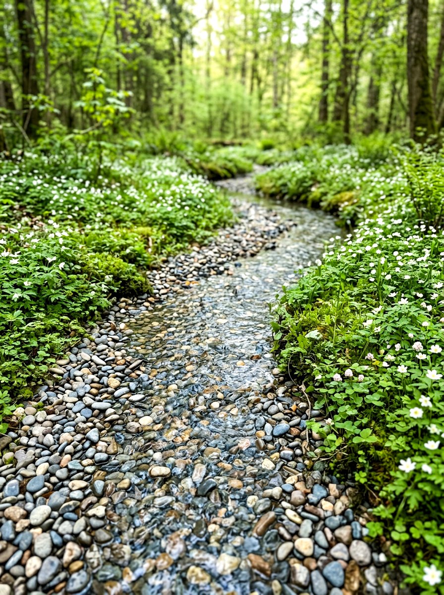 Pebble brook - 30 backyard stream ideas