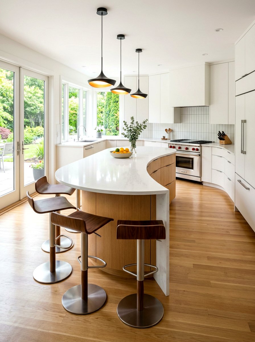 Pedestal Base Seating - 30 kitchen island seating ideas