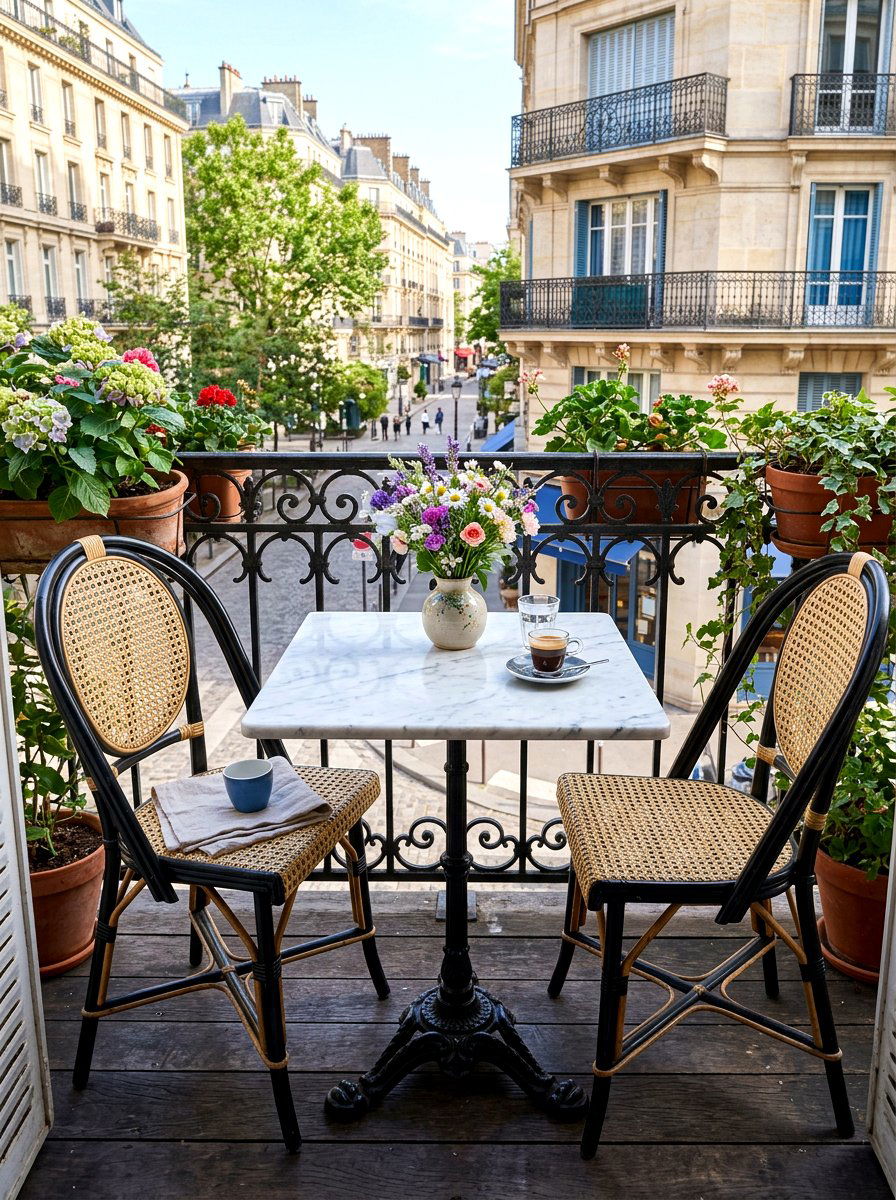 Pedestal Bistro Table - 30 small space outdoor furniture ideas