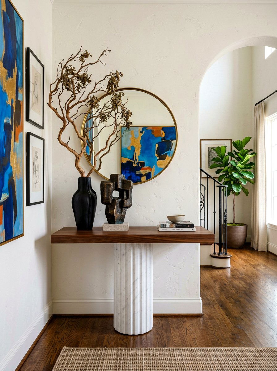 Pedestal Console Table - 30 front hall console ideas