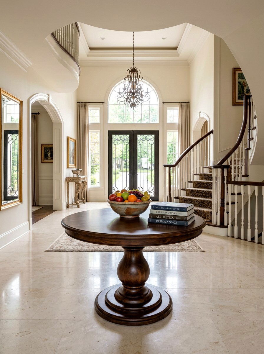 Pedestal Entry Table - 30 old money foyer ideas