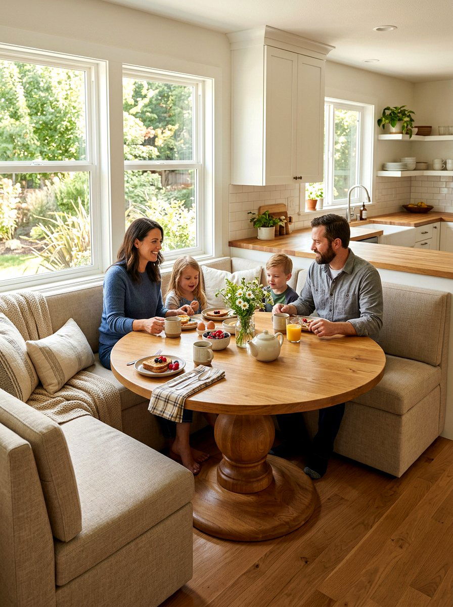 Pedestal Table Breakfast Nook - 30 breakfast banquette kitchen ideas