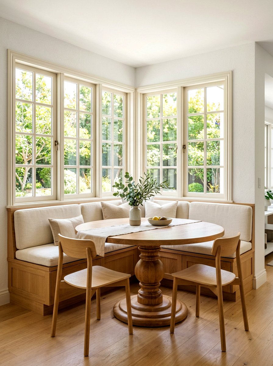 Pedestal Table Window Nook - 30 breakfast window nook ideas