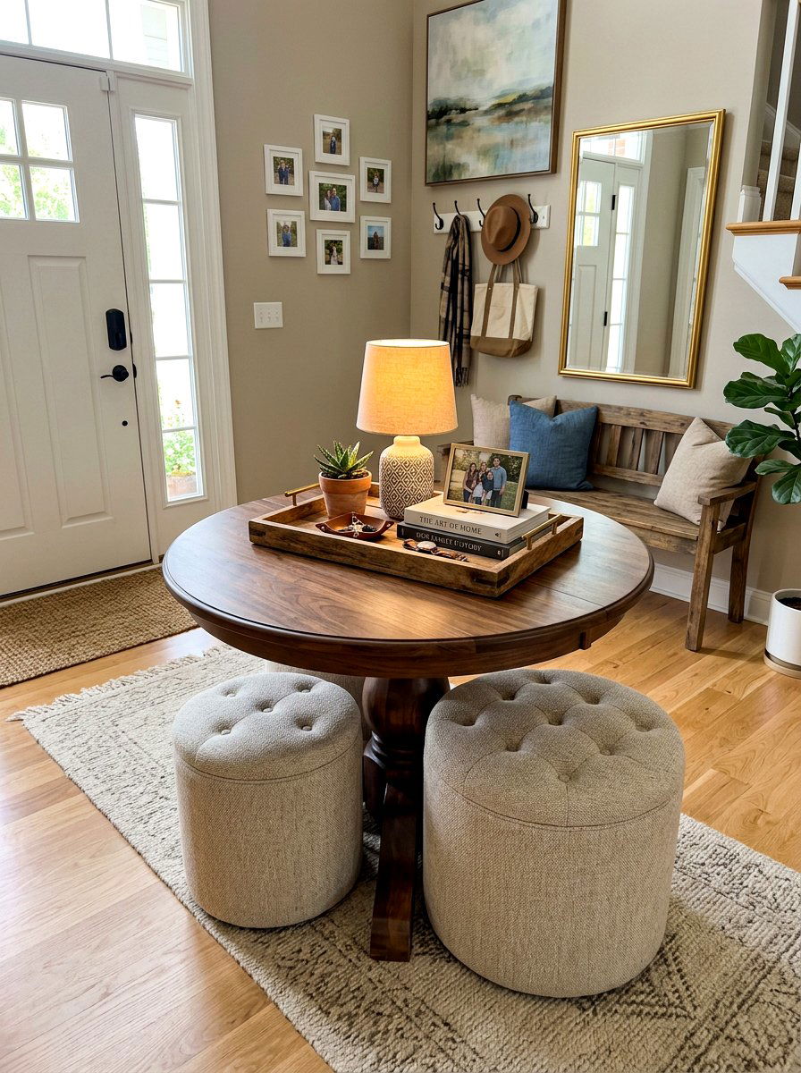 Pedestal Table With Ottoman - 30 pedestal entry table ideas