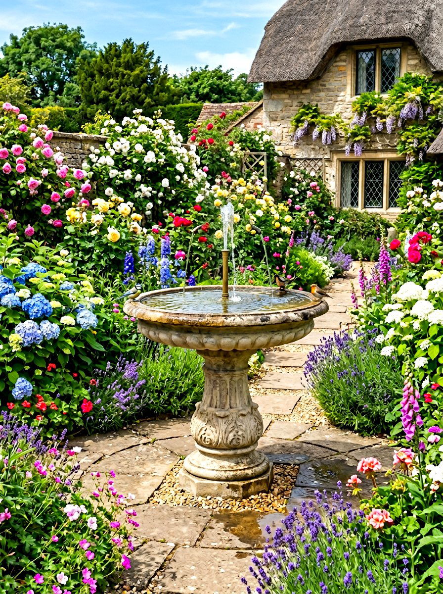 Pedestal fountain - 30 courtyard fountain ideas