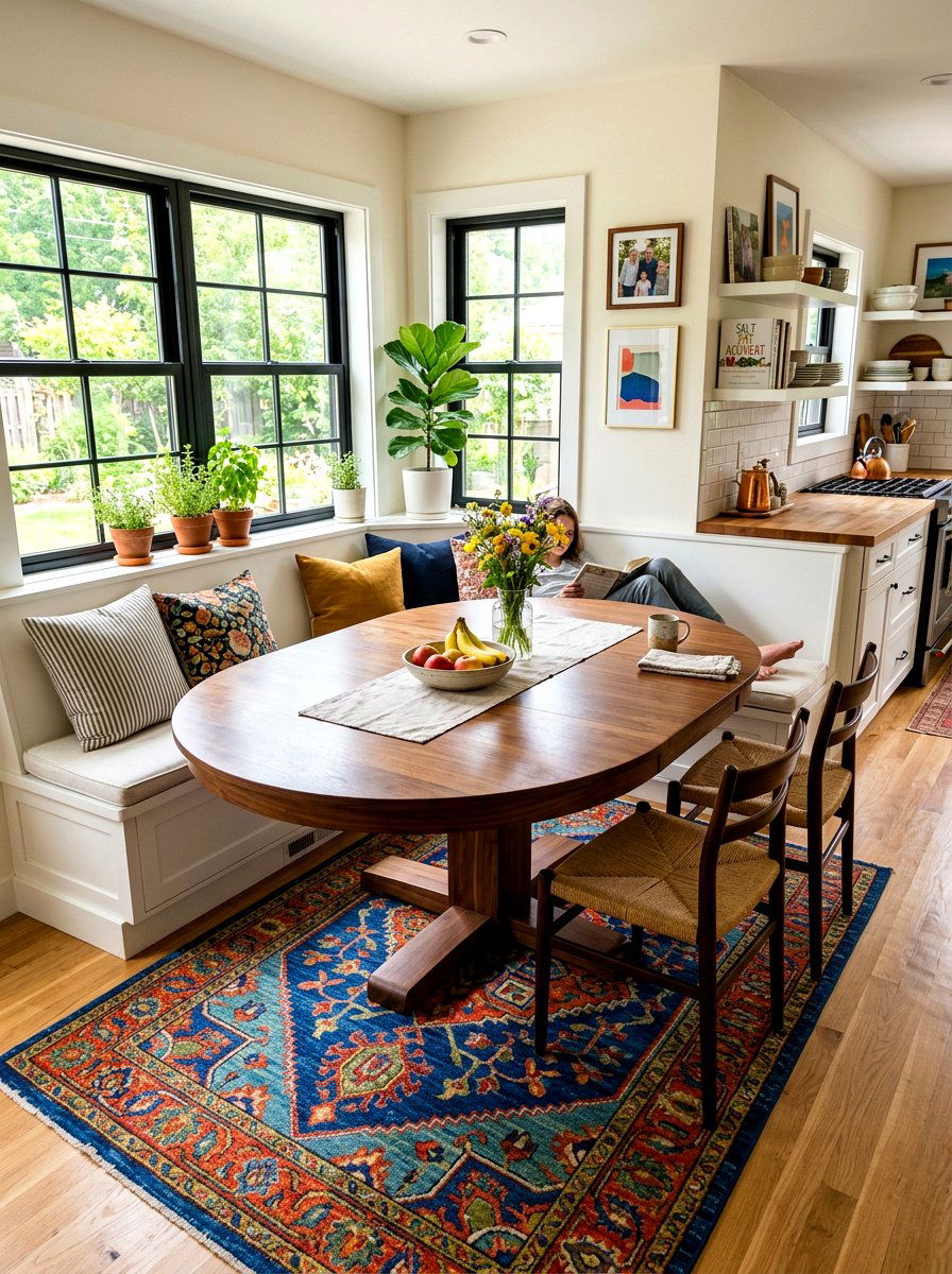 Pedestal table corner - 30 corner breakfast nook ideas