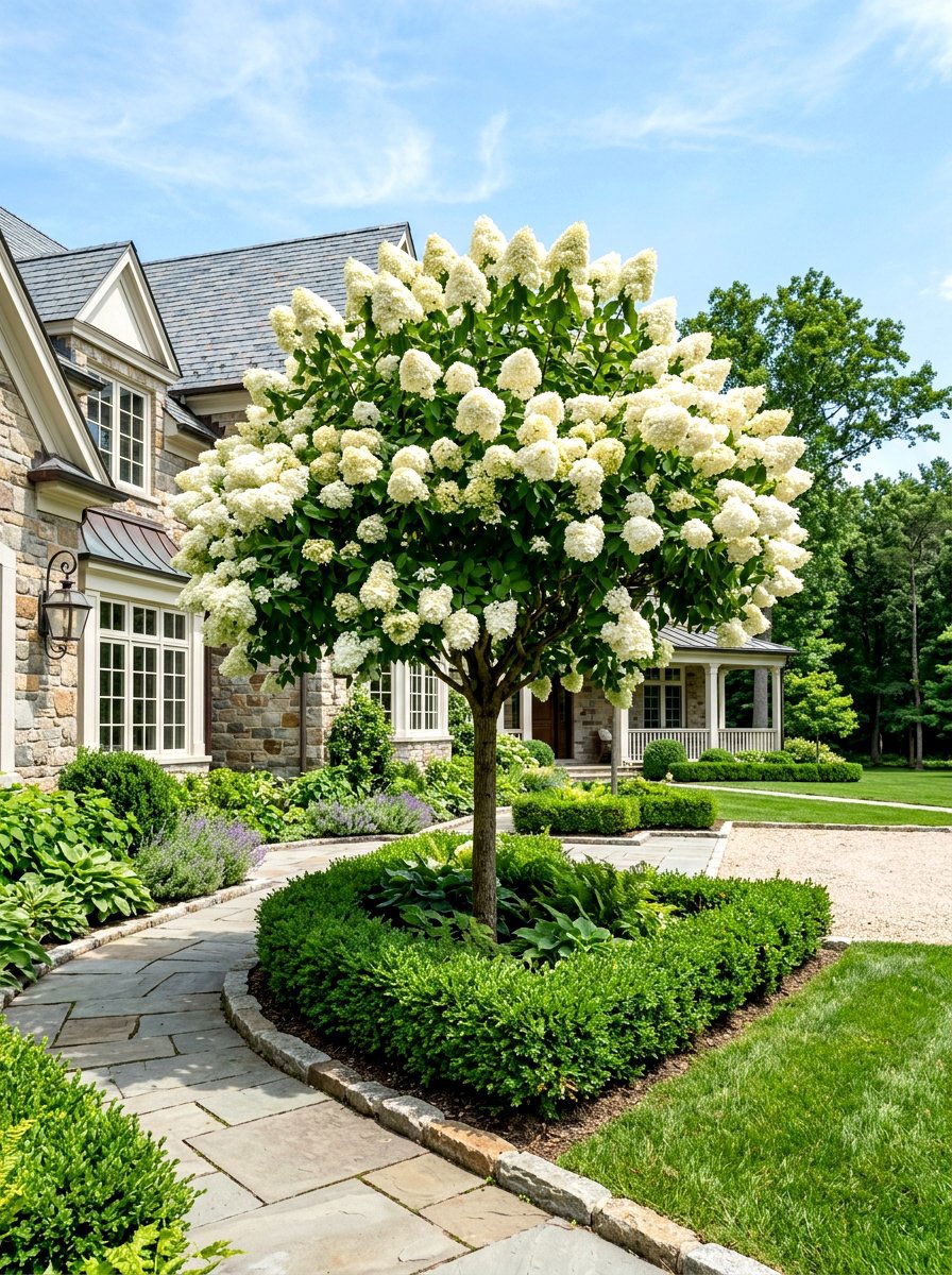Pee Gee Hydrangea Tree - 30 hydrangea foundation planting ideas