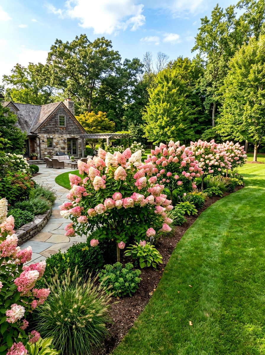 Pee Gee hydrangea landscaping - 30 hydrangea border ideas