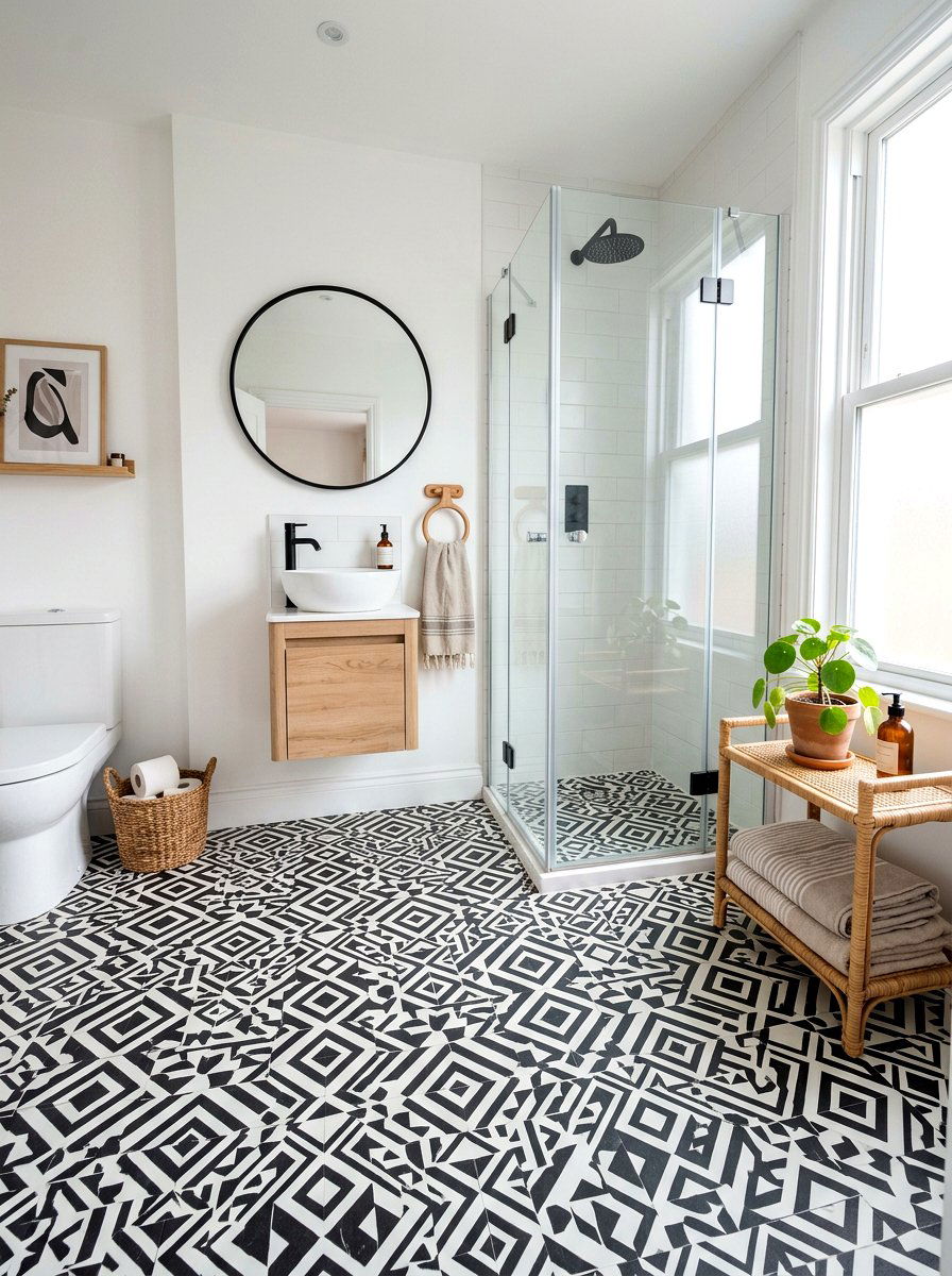 Peel And Stick Floor Tiles Bathroom - 30 small rental bathroom ideas