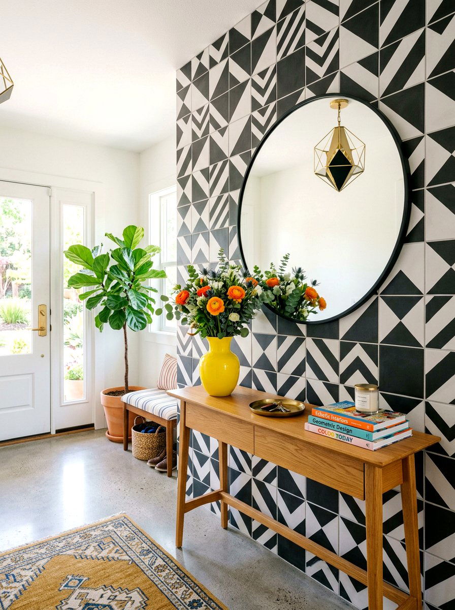 Peel And Stick Tile Wall - 30 foyer accent wall ideas