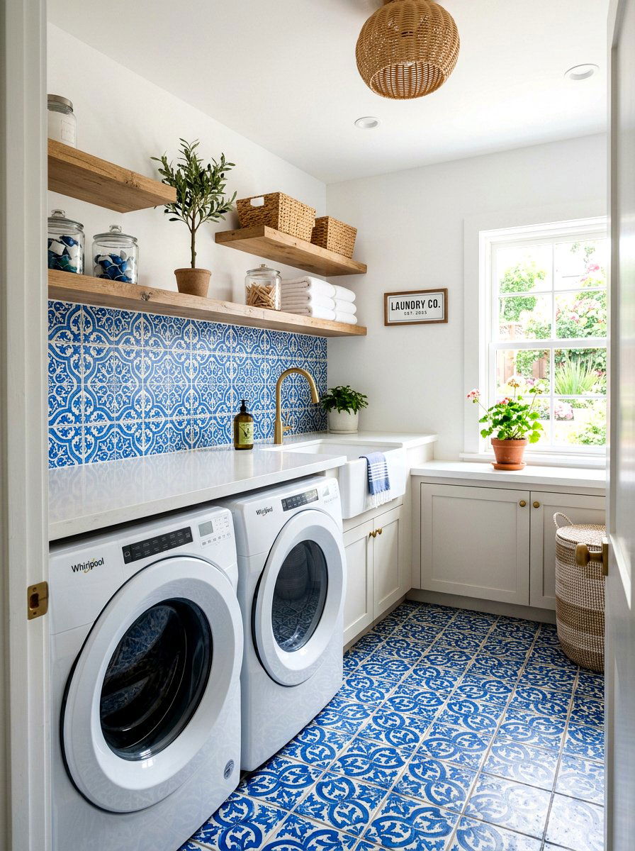 Peel And Stick Tiles - 30 laundry room wall decor ideas
