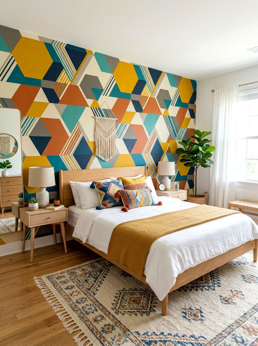 Peel And Stick Wall - 30 bedroom accent wall ideas