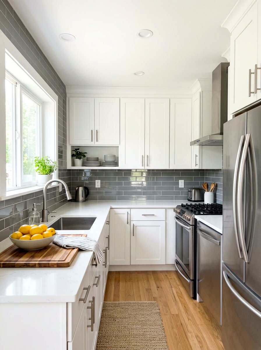 Peel and Stick Backsplash - 30 renter friendly wall decor ideas