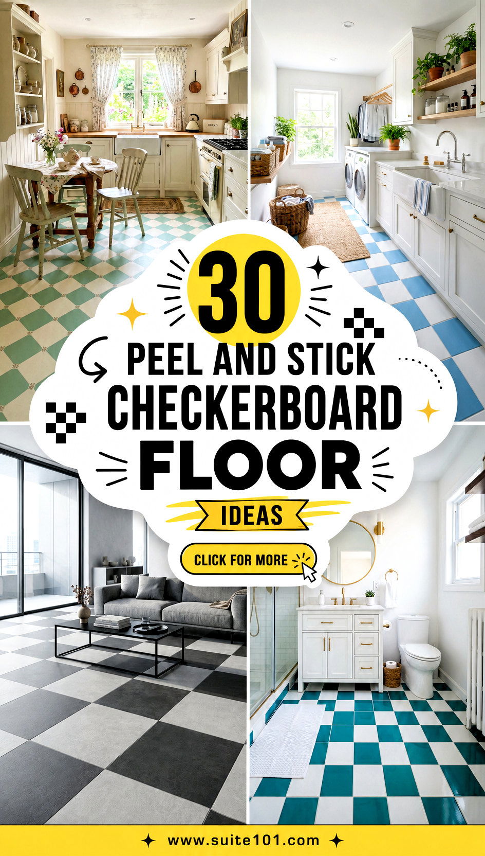 Peel and Stick Checkerboard Floor Ideas 30 Easy Upgrade Tricks - Peel and Stick Checkerboard Floor Ideas: 30 Easy Upgrade Tricks