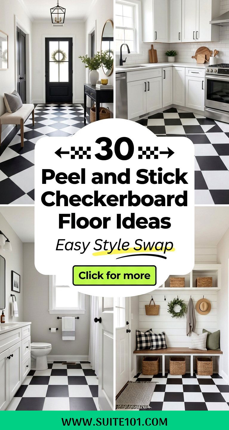 Peel and Stick Checkerboard Floor Ideas 30 Easy Upgrade Tricks - Peel and Stick Checkerboard Floor Ideas: 30 Easy Upgrade Tricks