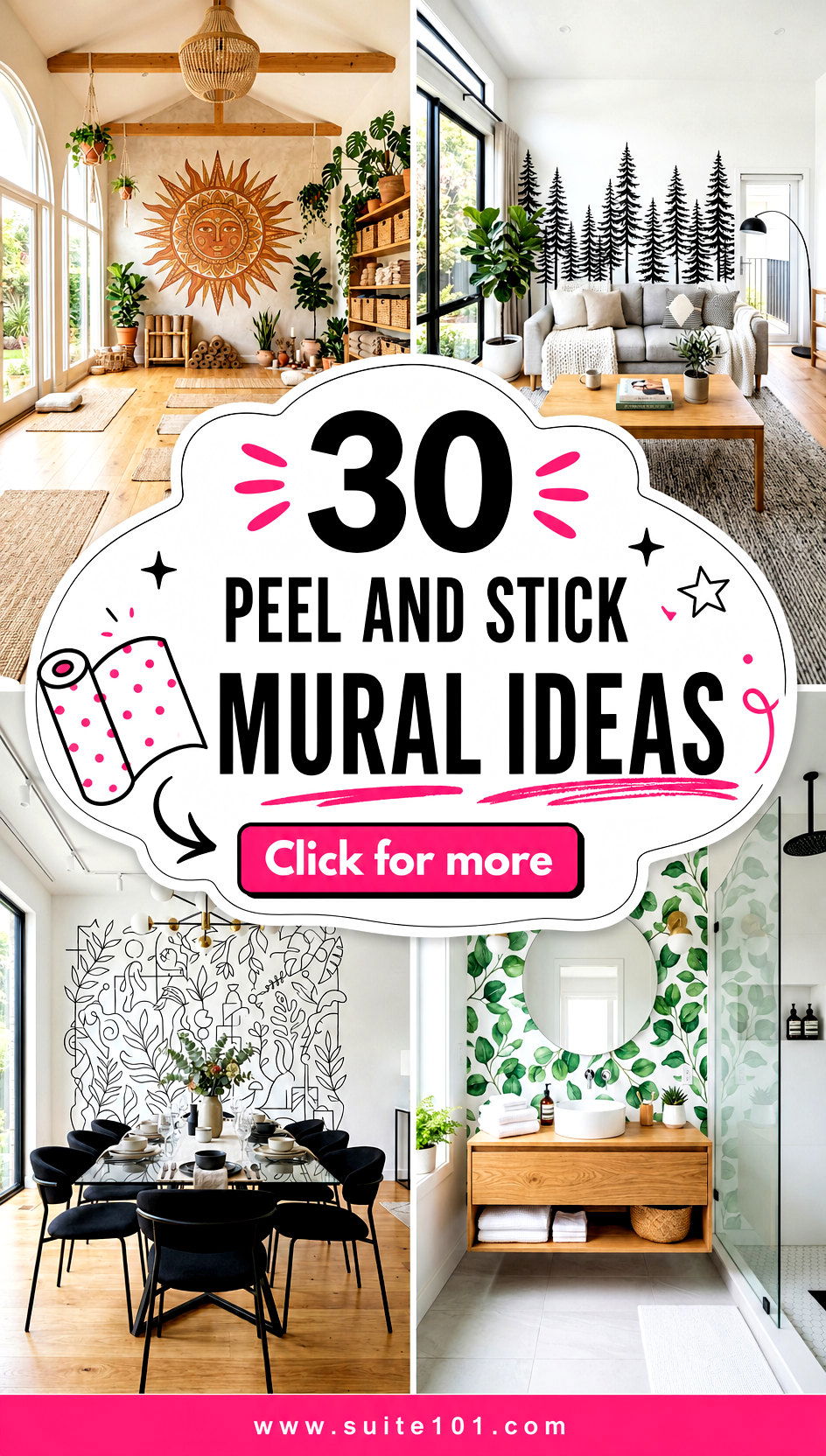 Peel and Stick Mural Ideas 30 Instant Walls Youll Adore - Peel and Stick Mural Ideas: 30 Instant Walls You'll Adore