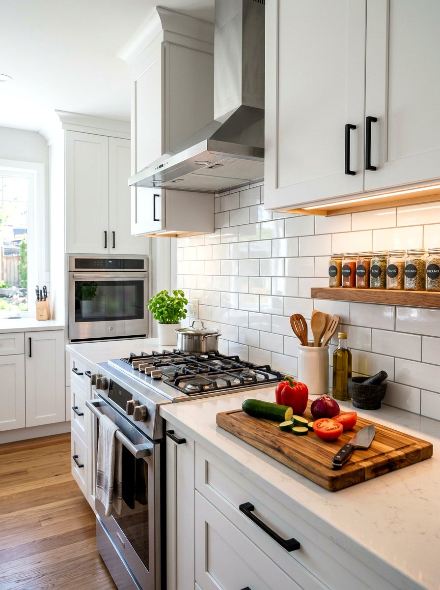Peel and stick backsplash - 30 renter friendly decor ideas