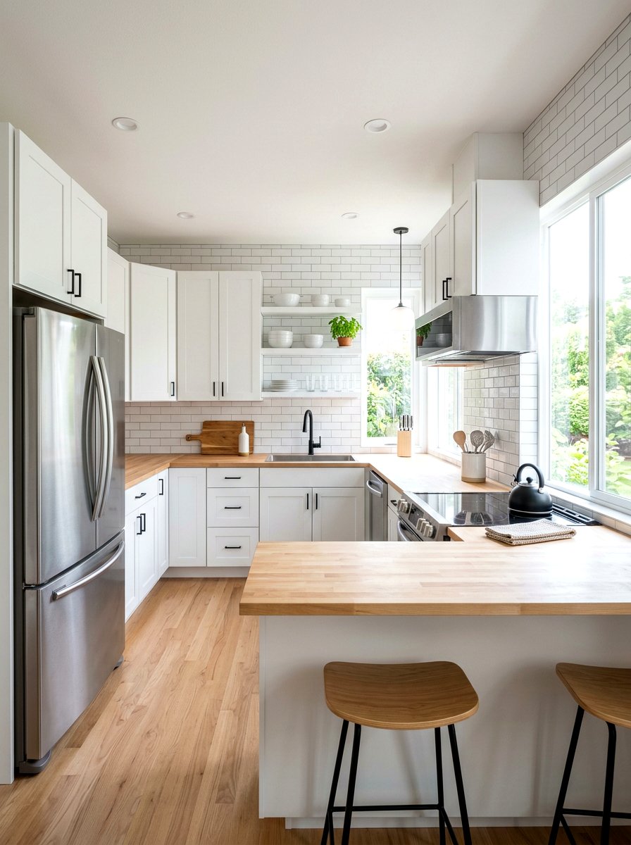 Peel and stick subway tile - 30 rental friendly kitchen backsplash ideas