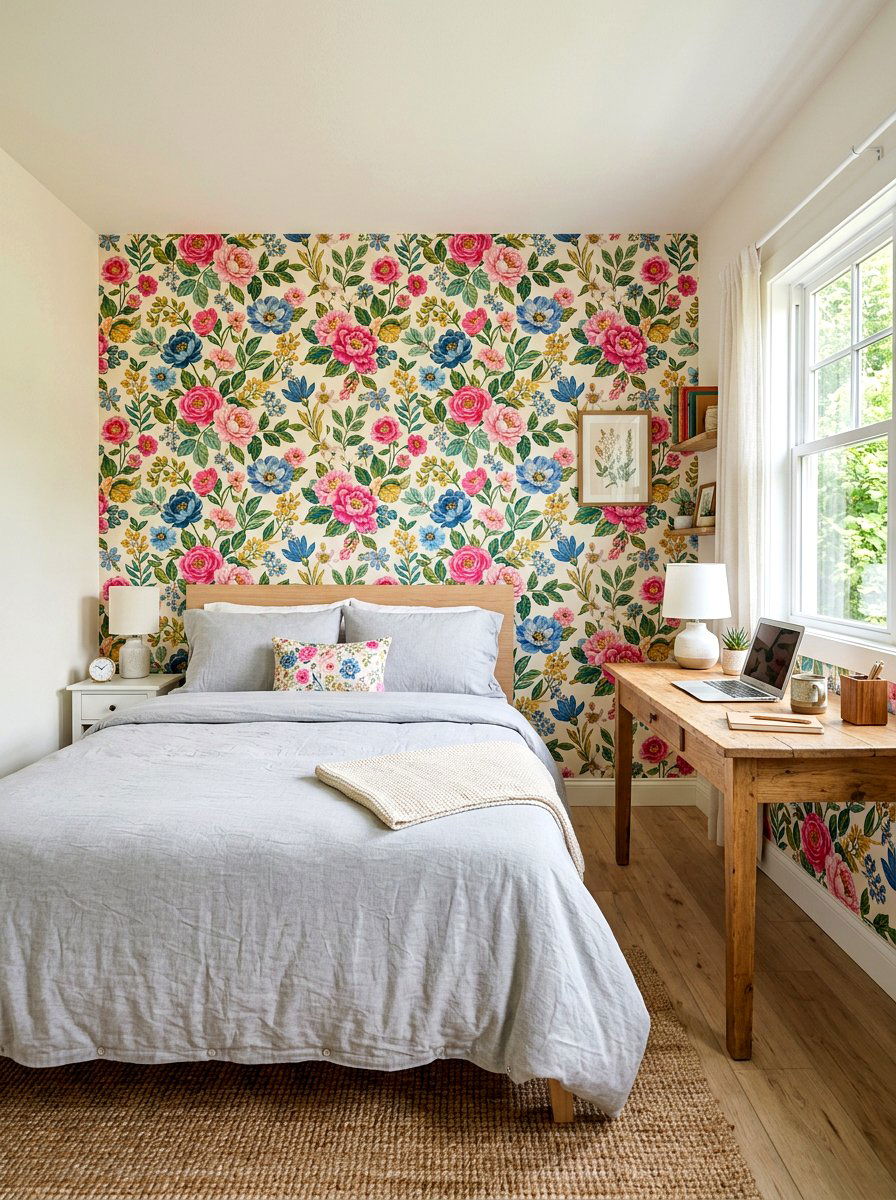 Peel and stick wallpaper - 30 empty wall ideas
