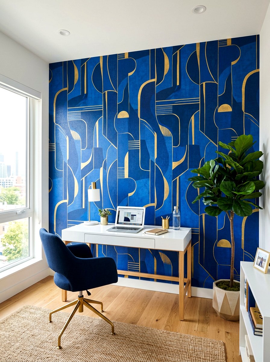Peel and stick wallpaper - 30 office accent wall ideas