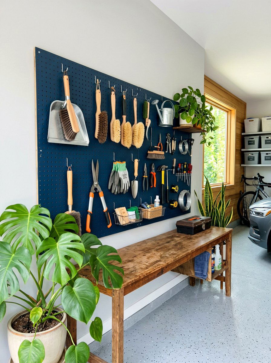Pegboard Cleaning Wall - 30 cleaning closet organization ideas