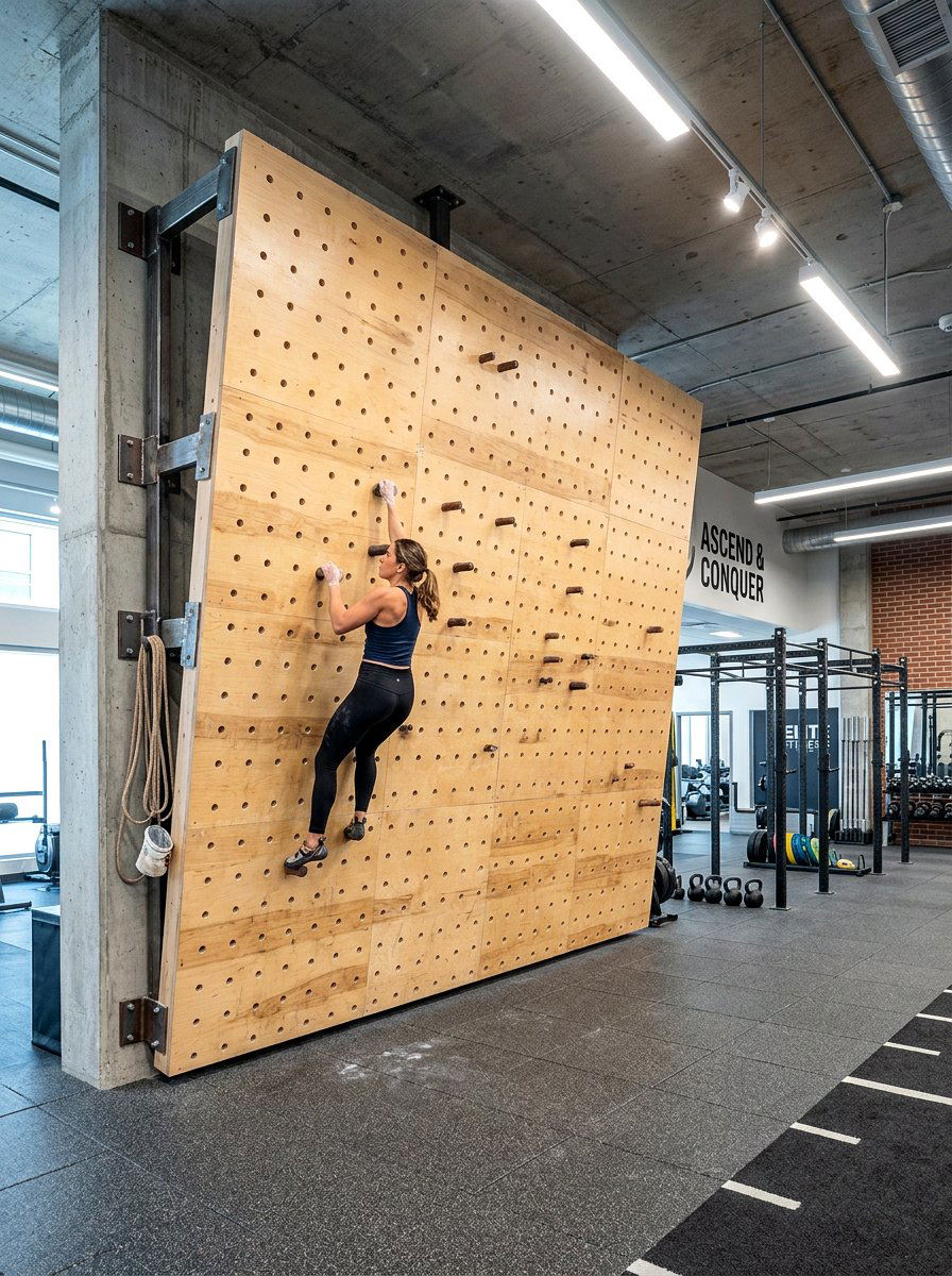 Pegboard Climbing Wall - 30 climbing wall playroom ideas
