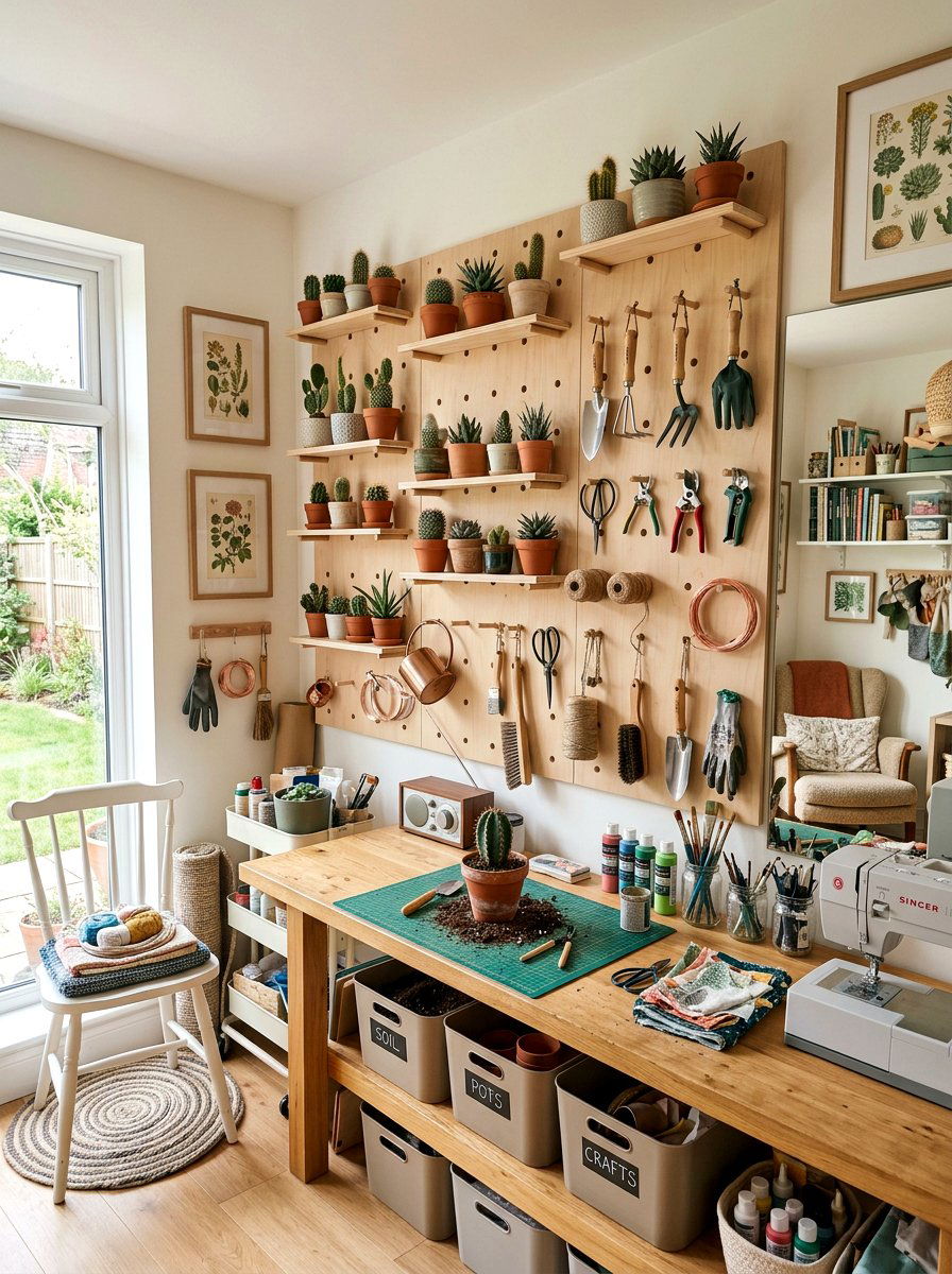 Pegboard Display - 30 cactus shelf ideas