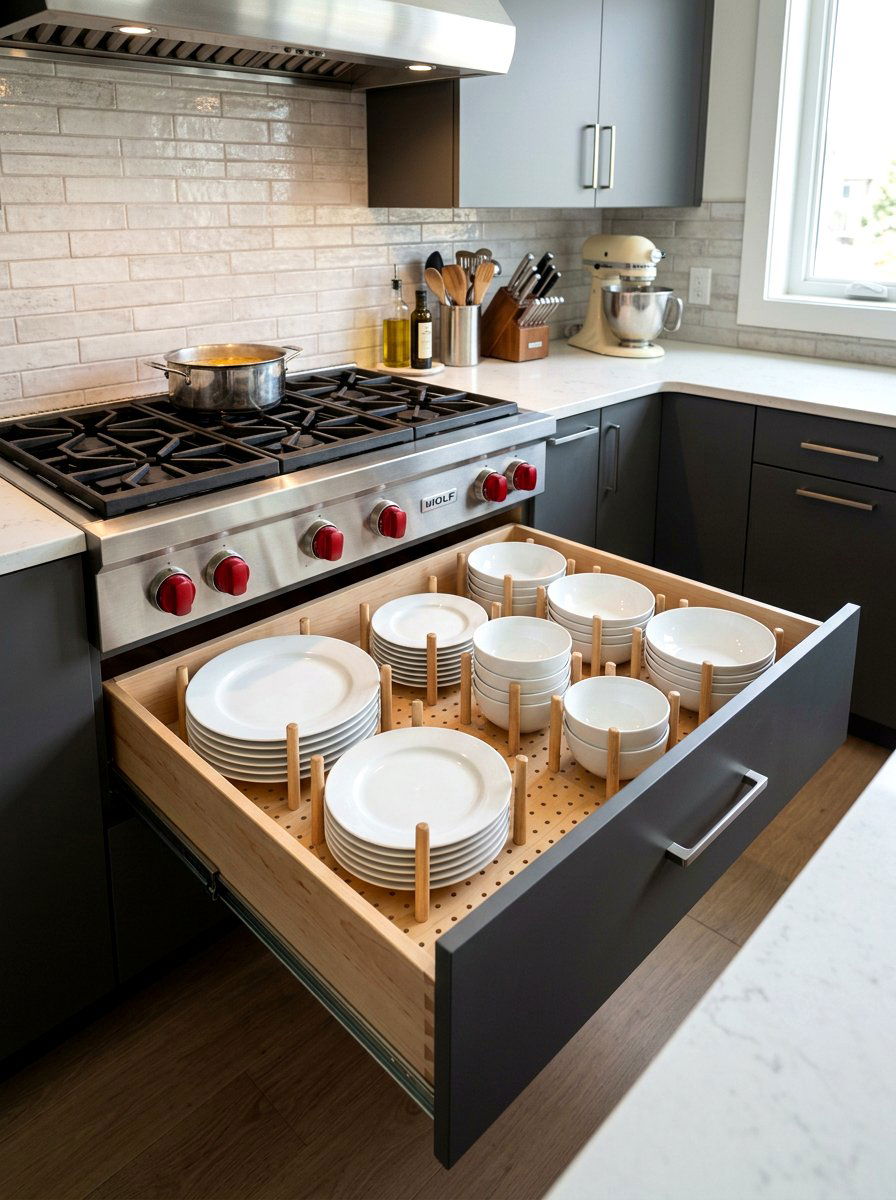 Pegboard Drawer System - 30 kitchen drawer divider ideas
