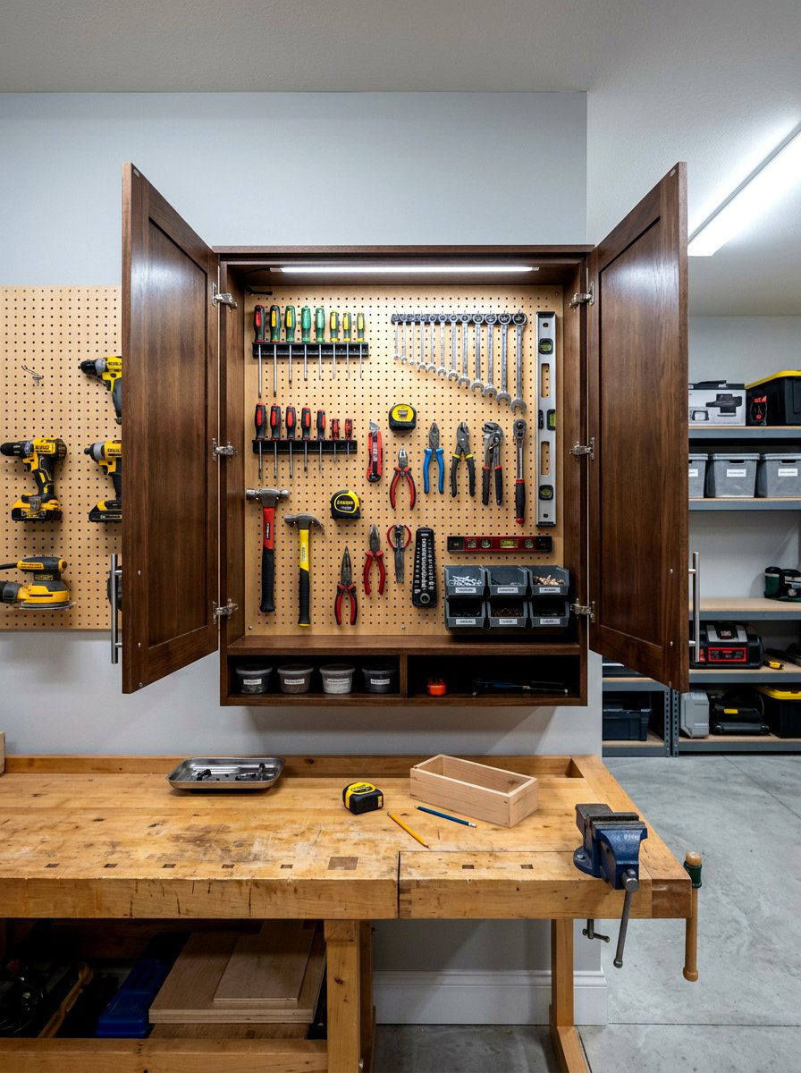 Pegboard Garage Cabinet - 30 garage cabinet ideas