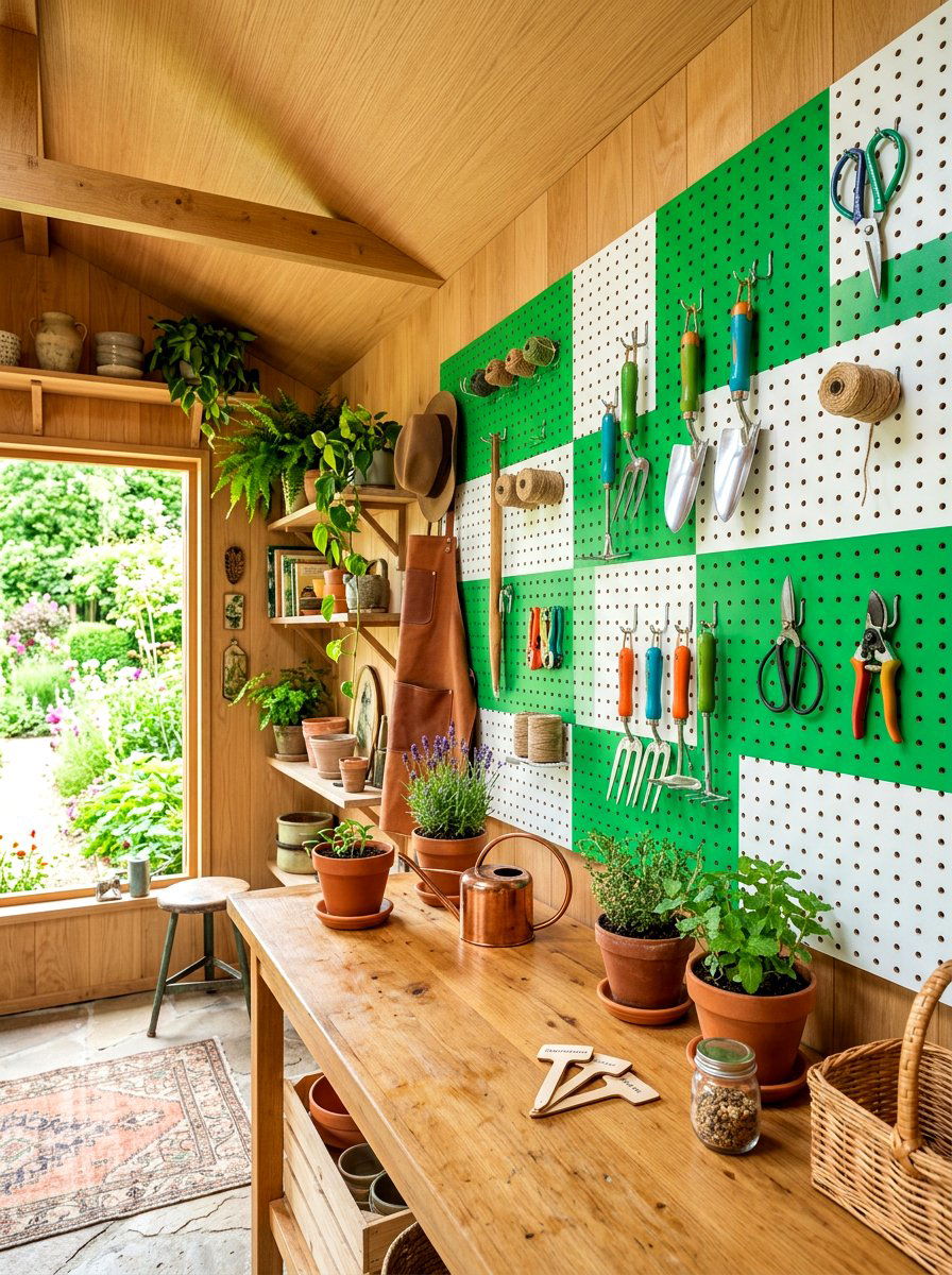 Pegboard Garden Organizer - 30 garden tool organizer ideas