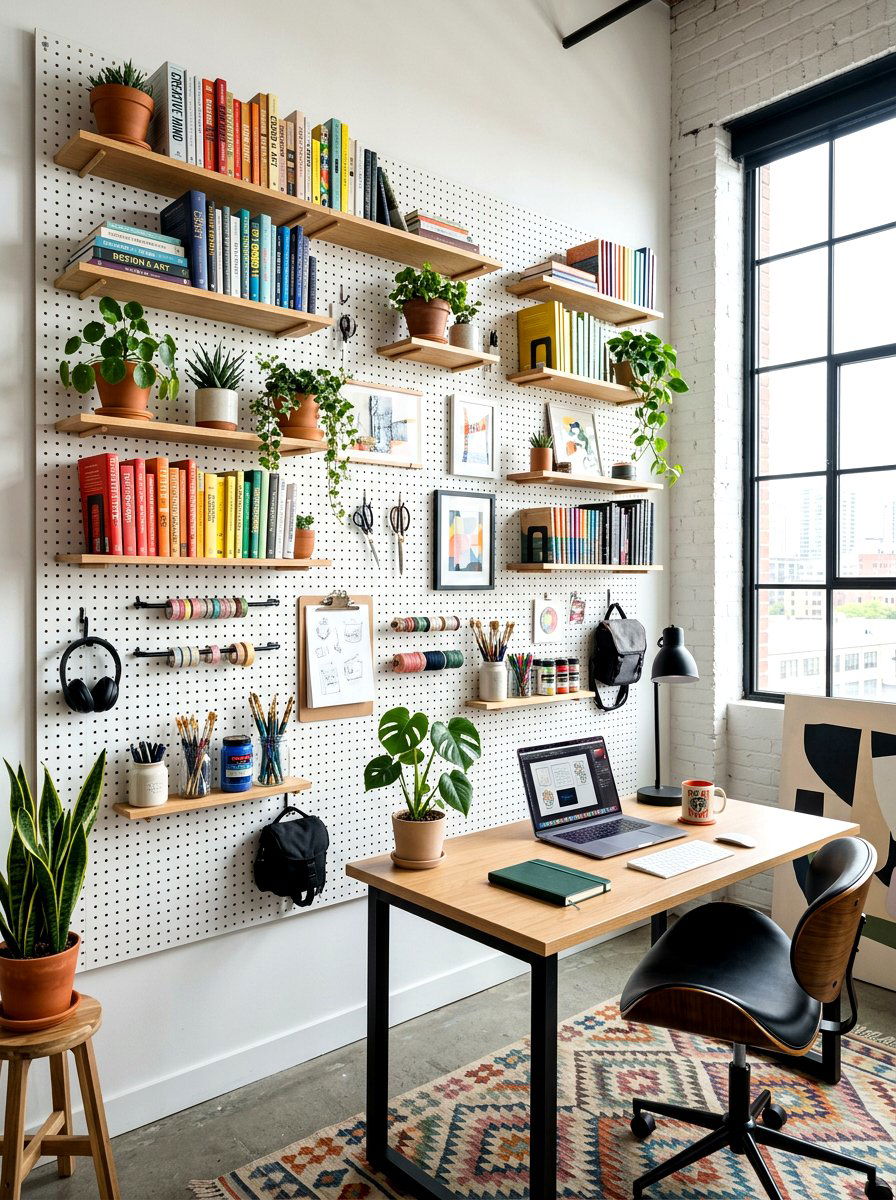 Pegboard Library Wall Nursery - 30 nursery library wall ideas