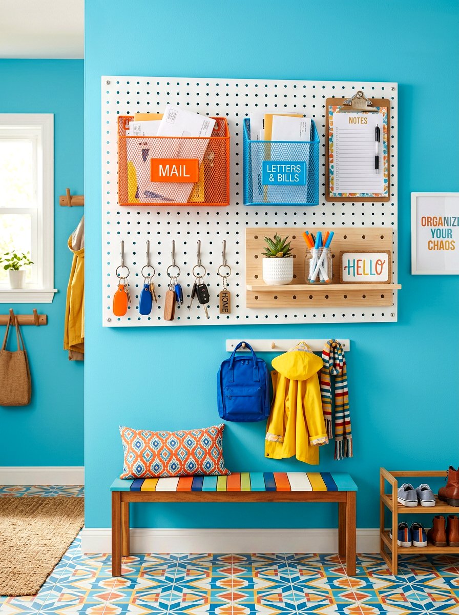 Pegboard Organization System - 30 mail drop zone ideas