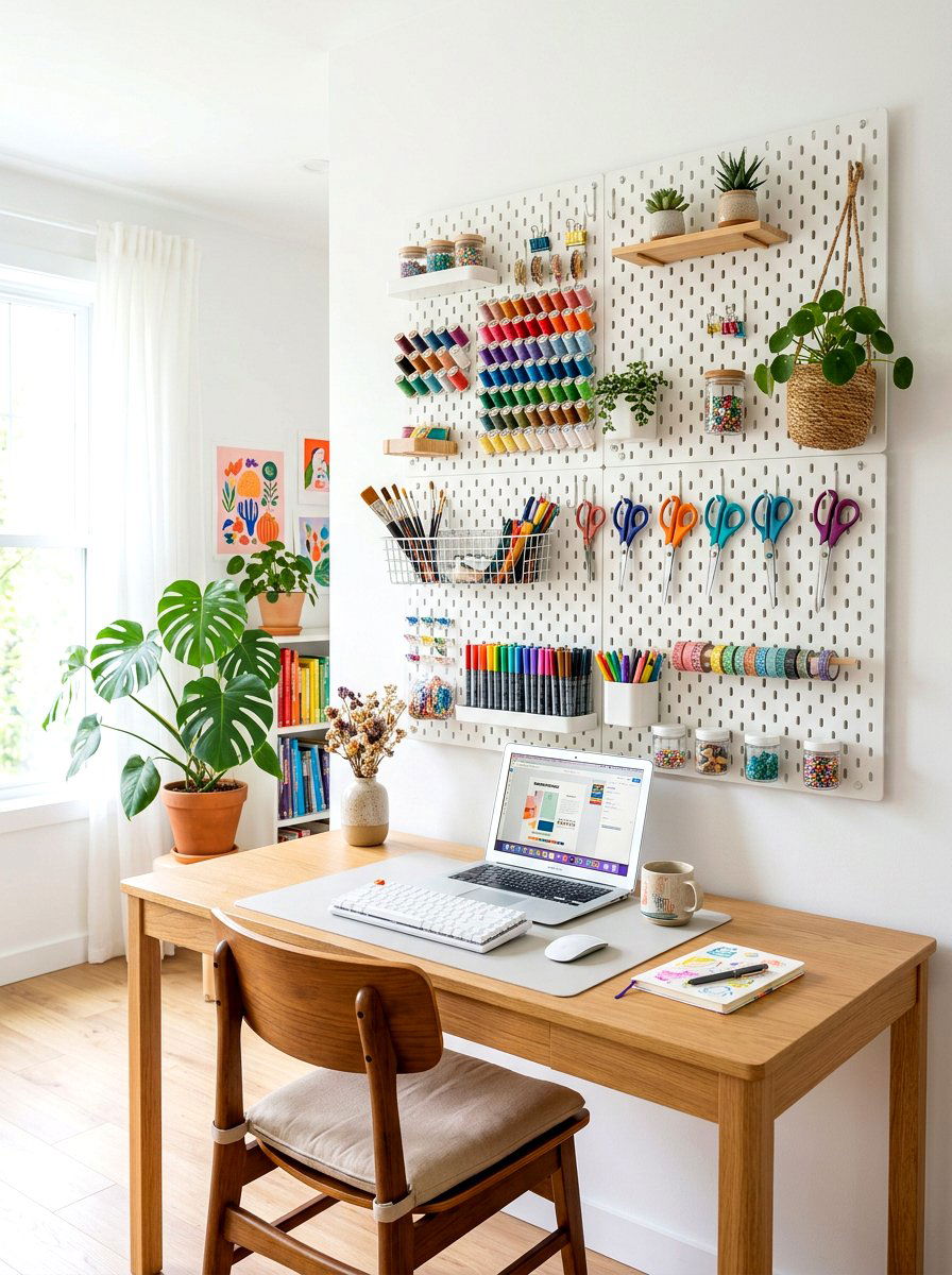 Pegboard Organizer - 30 home office wall ideas