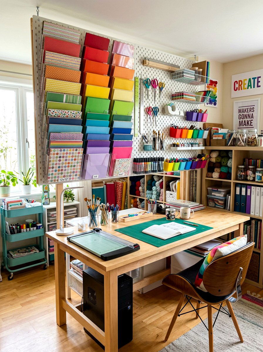 Pegboard Paper Storage Pocket - 30 paper file wall ideas