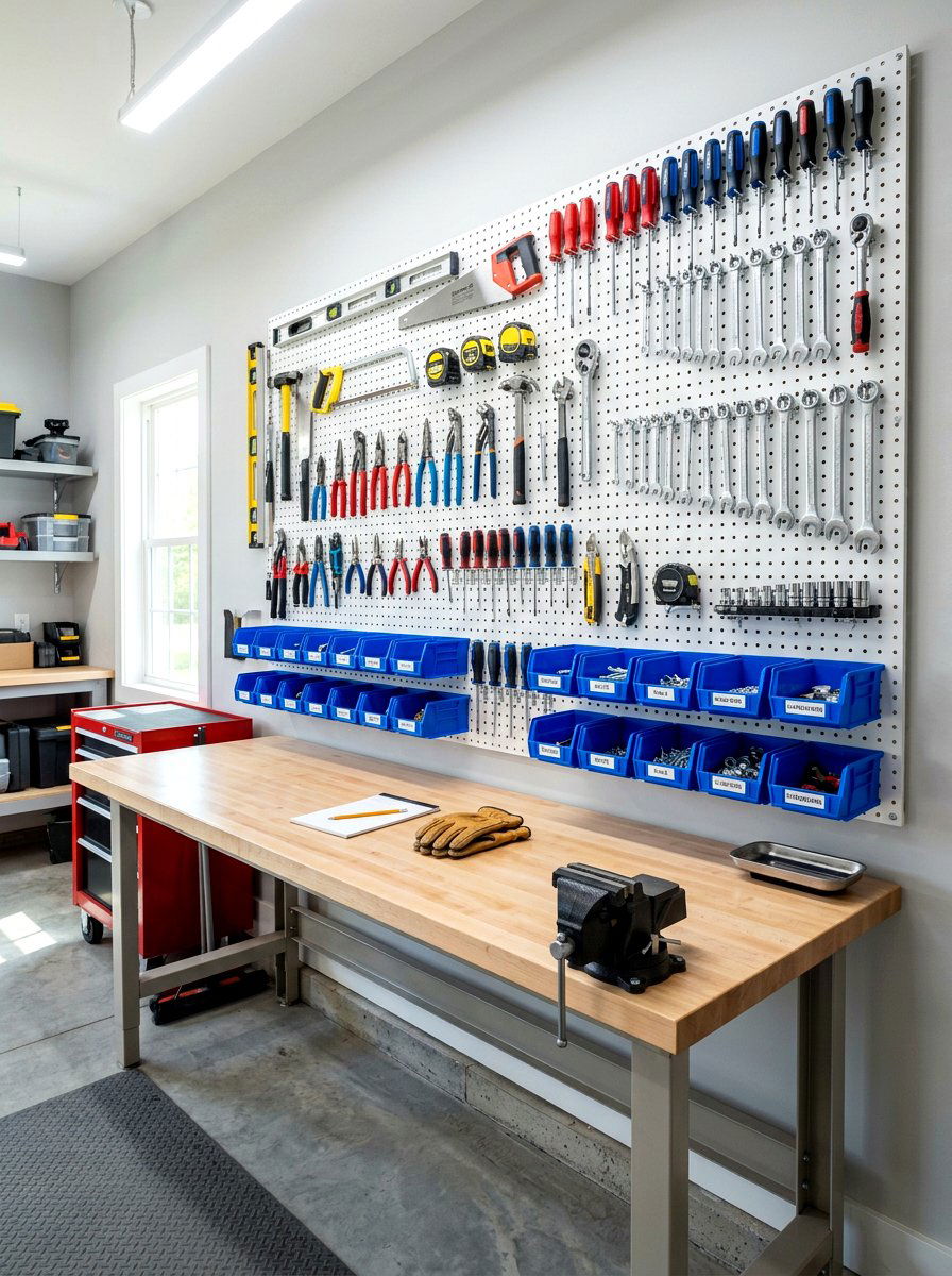 Pegboard Tool Wall - 30 tool wall ideas