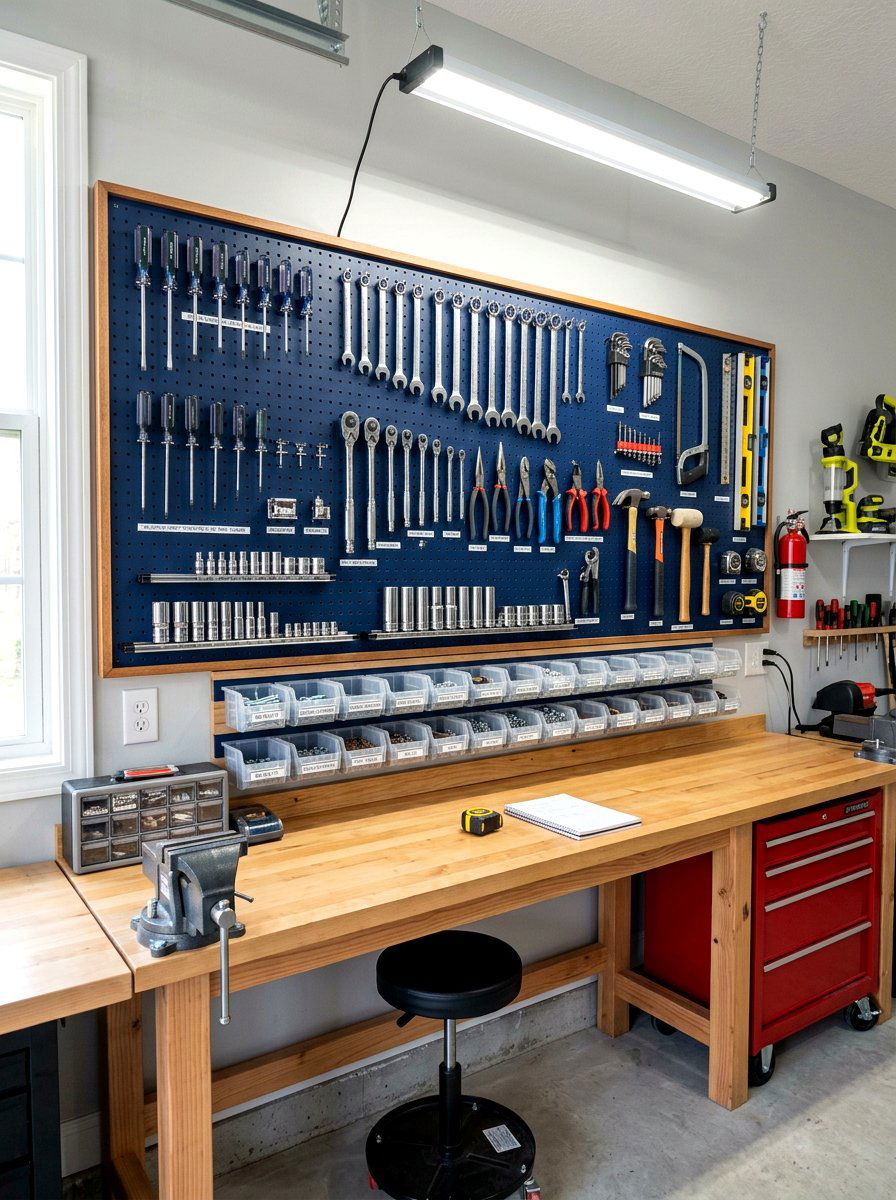 Pegboard Tool Wall - 30 garage makeover ideas