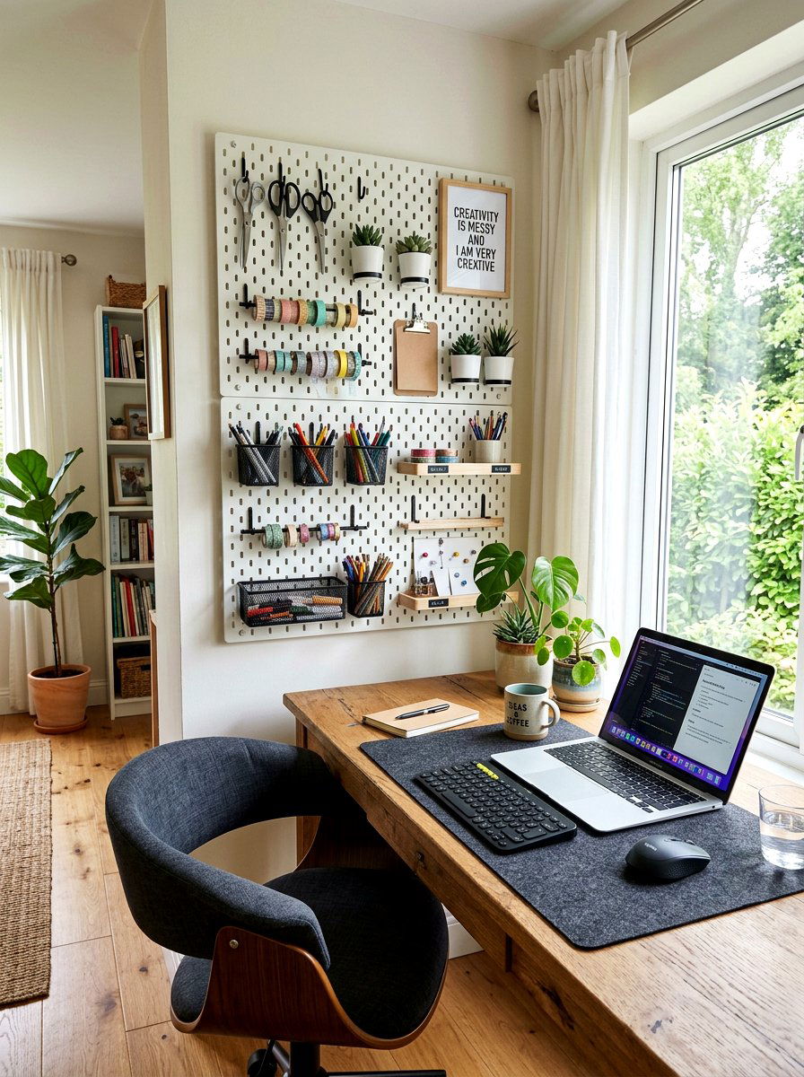 Pegboard Wall Organizer - 30 smart storage home ideas