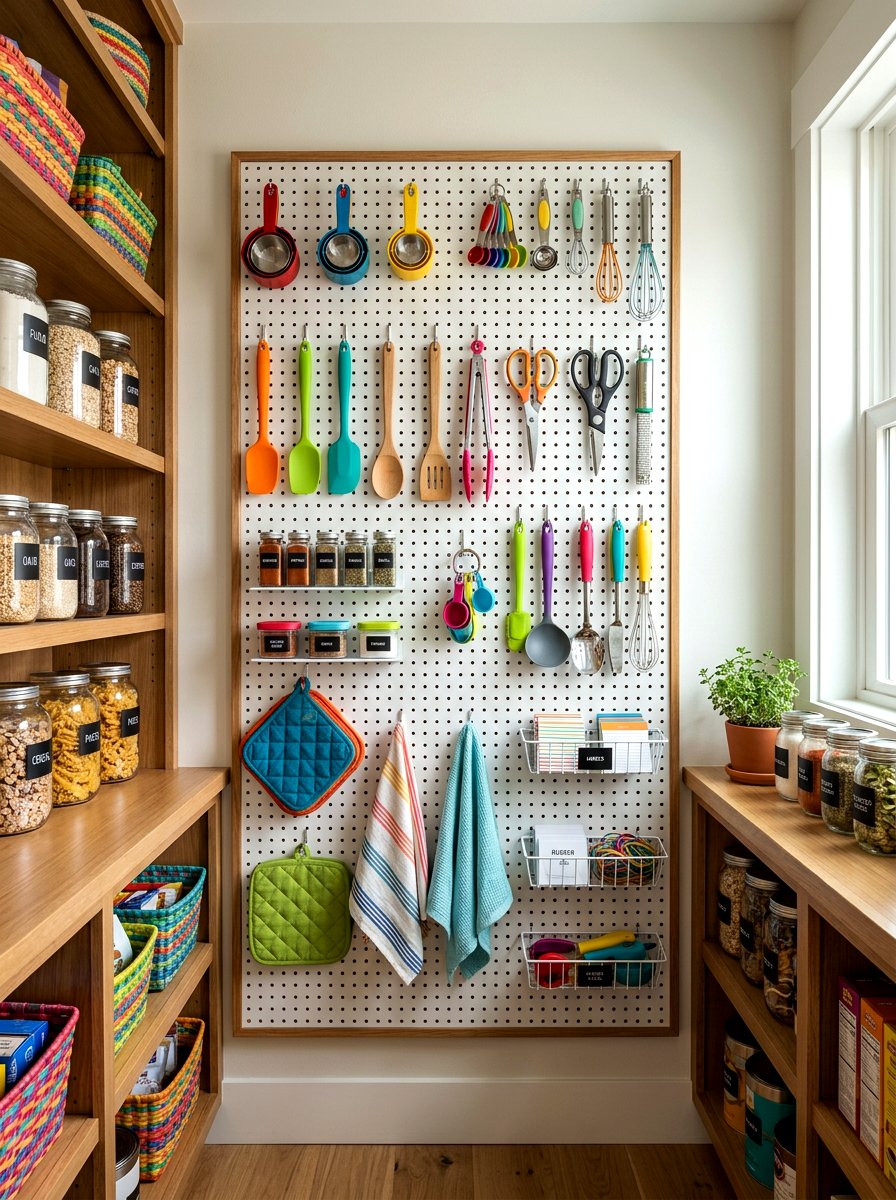 Pegboard Wall Pantry Storage - 30 butler pantry storage ideas