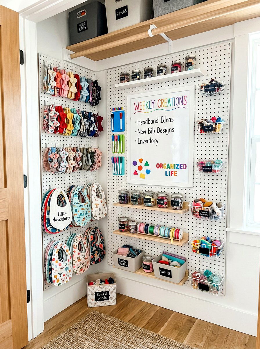 Pegboard Wall Storage - 30 nursery closet organization ideas